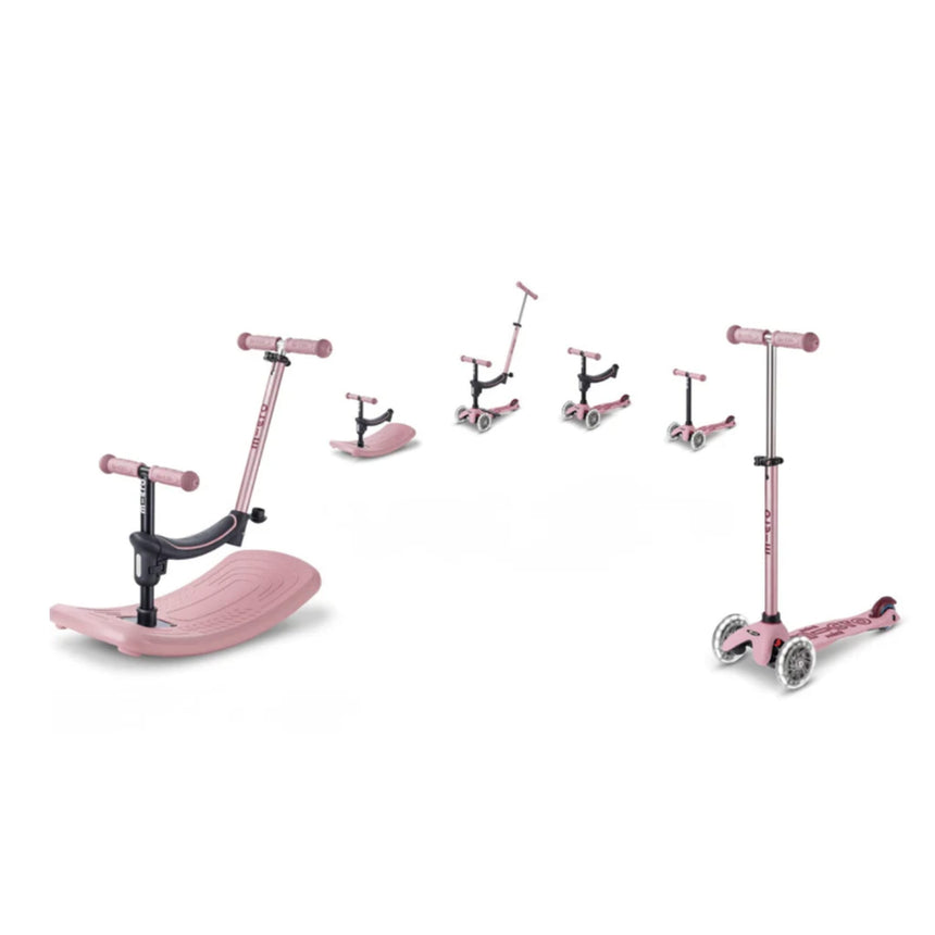 Trottinette Mini Rock&go LED - Dusty Rose-Micro-KIB-MMD386-CLÉMENT