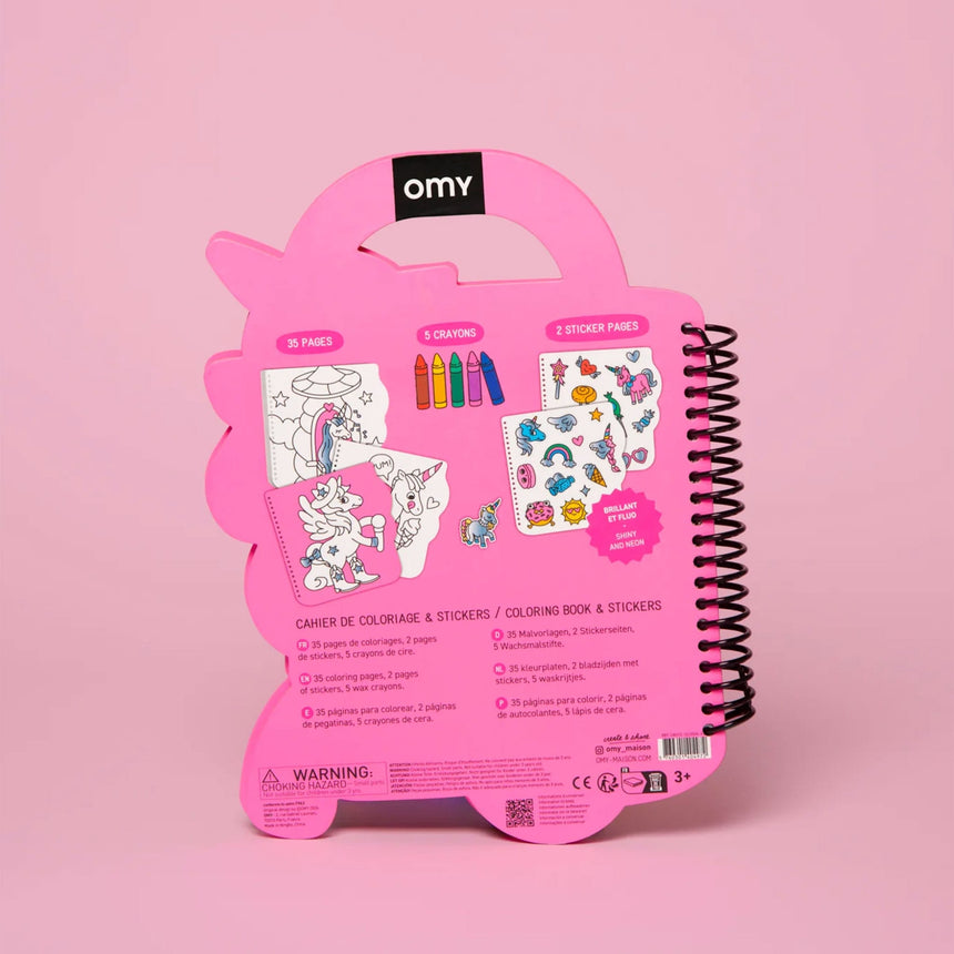 Super Livre de Coloriage et Autocollants - Lily-OMY World-OMY-CAH13-CLÉMENT