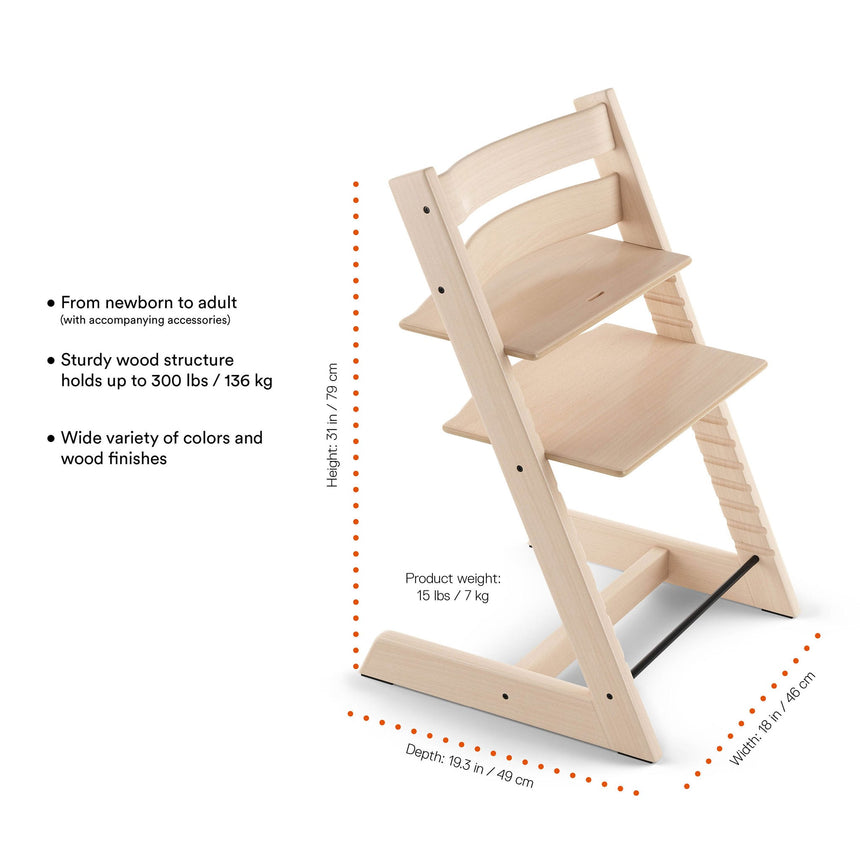 Chaise Haute Tripp Trapp® V2 Chêne Naturel + Coussin Gris avec Cabaret Stokke® - Naturel-Stokke-SKK-707100-CLÉMENT